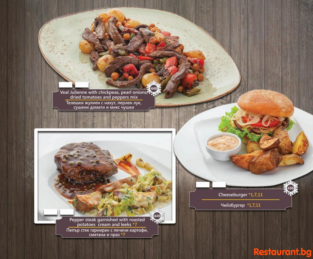 Menu THE BEARS Bansko