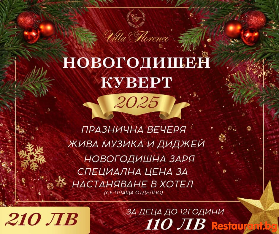 НОВА ГОДИНА 2025 ВЪВ VILLA FLORENCE !