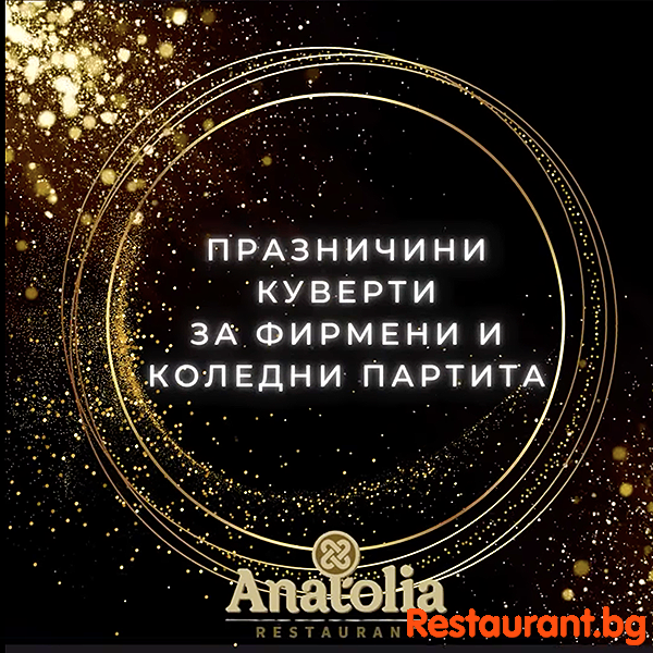 Ресторант Anatolia ви кани да превърнете вашето фирмено или коледно парти в незабравимо преживяване!